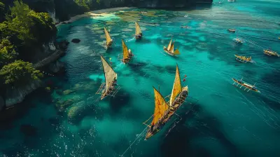 Traditional Boats Canoes And Rafts Transport As Culture